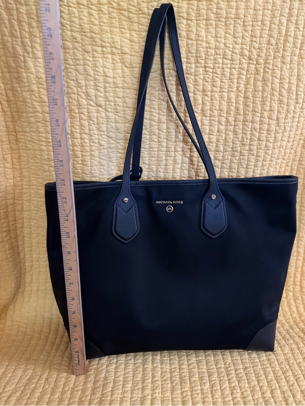 Michael Kors Black Tote with Leather Trim